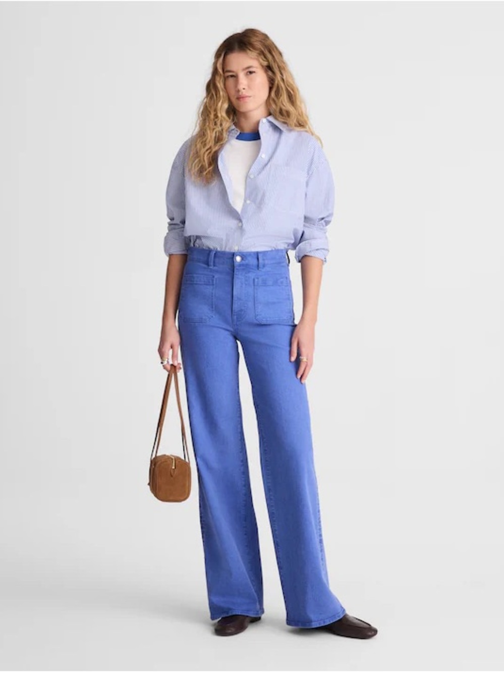 NWT Madewell Emmy Wide Leg French Blue Size 28